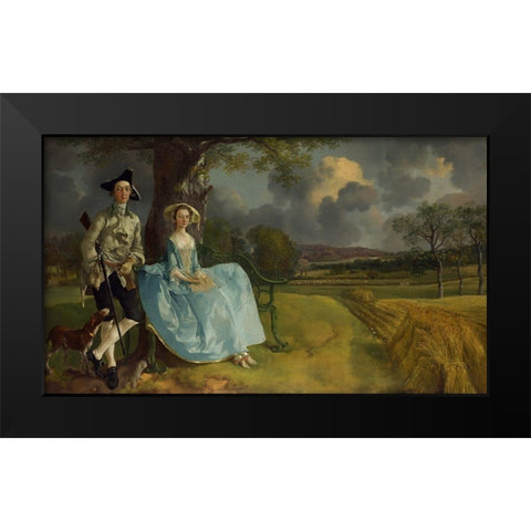 Mr and Mrs Andrews Black Modern Wood Framed Art Print by Gainsborough, Thomas
