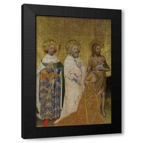 Wilton Diptych, left panel Black Modern Wood Framed Art Print by Unknown