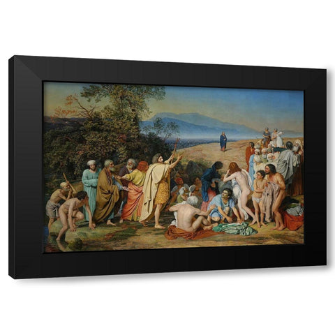The Appearance of Christ Before the People Black Modern Wood Framed Art Print with Double Matting by Ivanov, Alexander Andreyevich