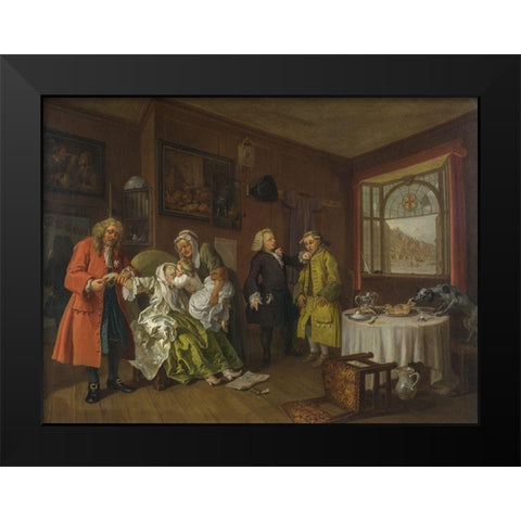 Marriage A la Mode 6 The Ladys Death Black Modern Wood Framed Art Print by Hogarth, William