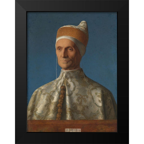 Portrait of Doge Leonardo Loredan Black Modern Wood Framed Art Print by Bellini, Giovanni