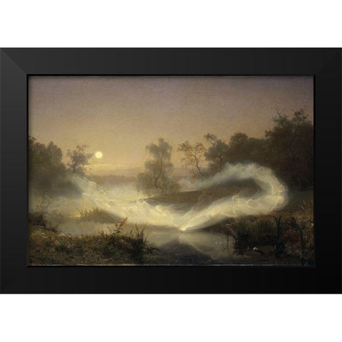 Dancing Fairies Black Modern Wood Framed Art Print by Malmstrom, August