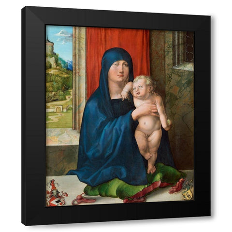 Haller Madonna Black Modern Wood Framed Art Print by Durer, Albrecht