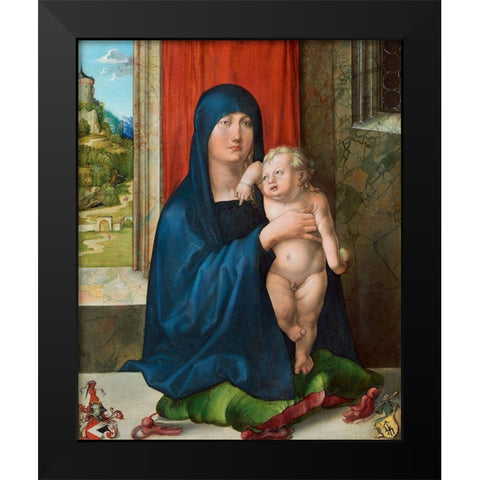 Haller Madonna Black Modern Wood Framed Art Print by Durer, Albrecht