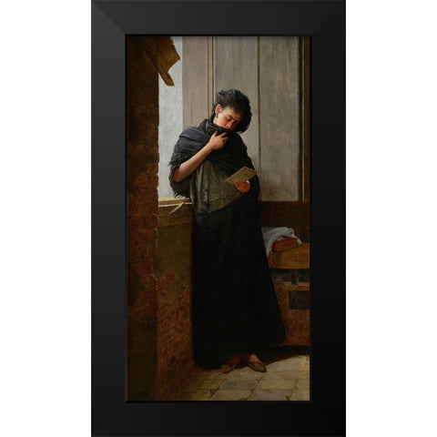 Longing at Saudade Black Modern Wood Framed Art Print by de Almeida Junior, Jose Ferraz