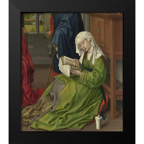 The Magdalen Reading Black Modern Wood Framed Art Print by van der Weyden, Rogier