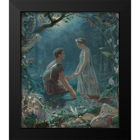 Hermia and Lysander Black Modern Wood Framed Art Print by Simmons, John