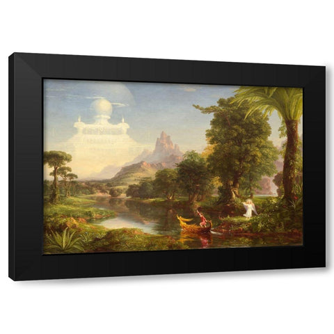 The Voyage of Life Youth Black Modern Wood Framed Art Print by Cole, Thomas