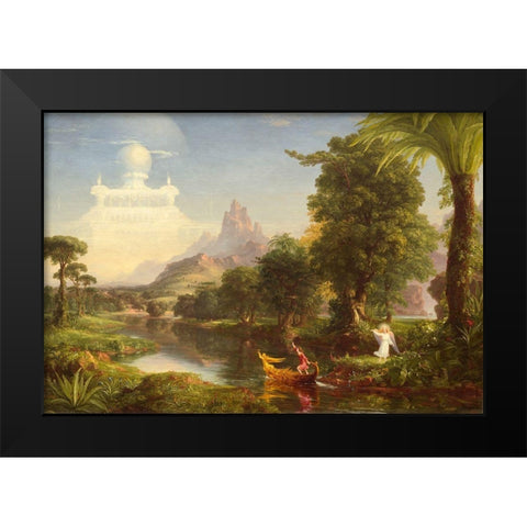 The Voyage of Life Youth Black Modern Wood Framed Art Print by Cole, Thomas