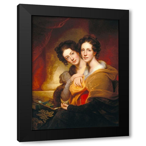 The Sisters Eleanor and Rosalba Peale Black Modern Wood Framed Art Print with Double Matting by Peale, Rembrandt