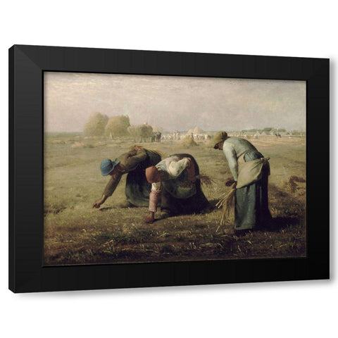 The Gleaners Black Modern Wood Framed Art Print by Millet, Jean-Francois