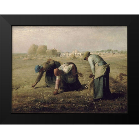 The Gleaners Black Modern Wood Framed Art Print by Millet, Jean-Francois