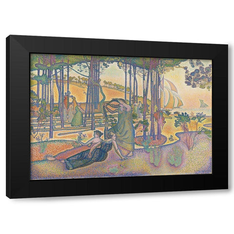 The Evening Air Black Modern Wood Framed Art Print with Double Matting by Cross, Henri-Edmond