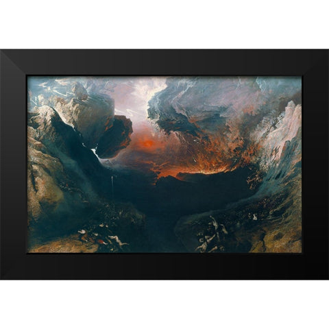 The Great Day of His Wrath Black Modern Wood Framed Art Print by Martin, John