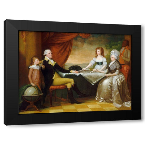The Washington Family Black Modern Wood Framed Art Print by Savage, Edward