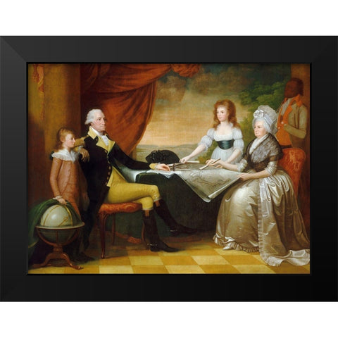The Washington Family Black Modern Wood Framed Art Print by Savage, Edward
