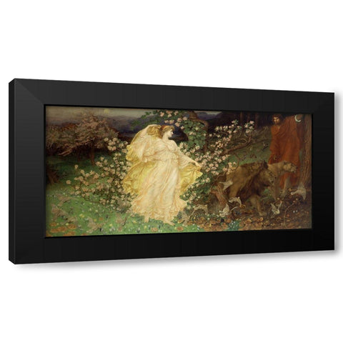 Venus andÂ Anchises Black Modern Wood Framed Art Print with Double Matting by Richmond, William Blake