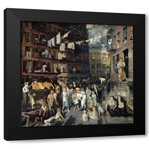 Cliff Dwellers Black Modern Wood Framed Art Print by Bellows, George