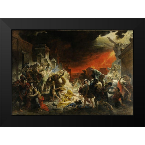 The Last Day of Pompeii Black Modern Wood Framed Art Print by Bryullov, Karl