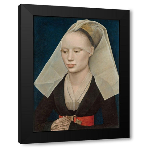 Portrait of a Lady Black Modern Wood Framed Art Print by van der Weyden, Rogier