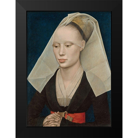 Portrait of a Lady Black Modern Wood Framed Art Print by van der Weyden, Rogier