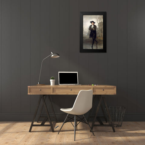 The Skater Black Modern Wood Framed Art Print by Stuart, Gilbert