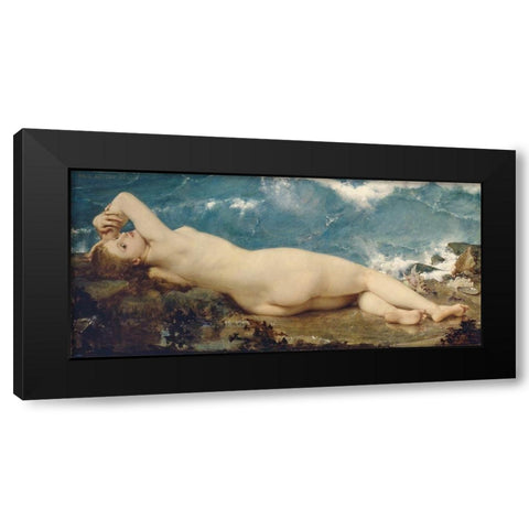 The Pearl and the Wave Black Modern Wood Framed Art Print by Baudry, Paul-Jacques-Aime
