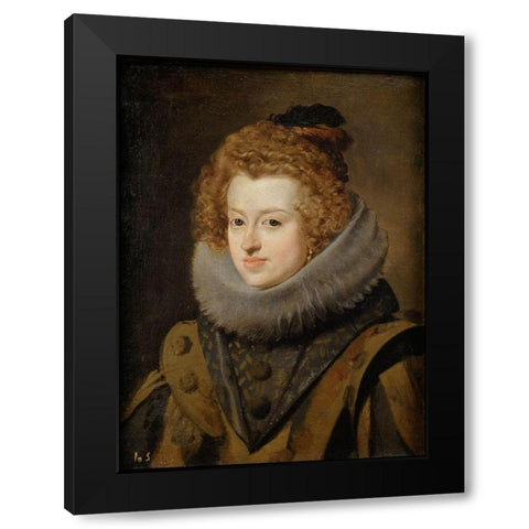 Portrait of Maria Anna Black Modern Wood Framed Art Print by Valazquez, Diego