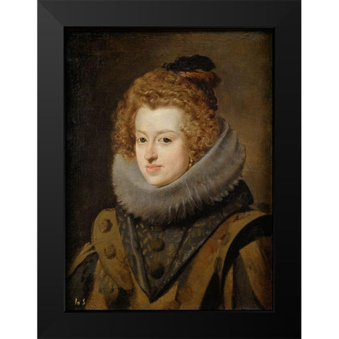 Portrait of Maria Anna Black Modern Wood Framed Art Print by Valazquez, Diego