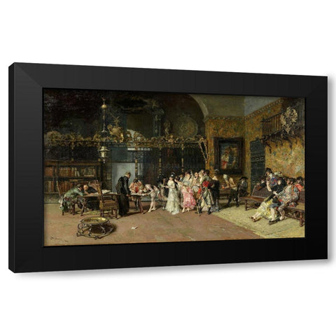 The Spanish Wedding Black Modern Wood Framed Art Print by Fortuny, Maria