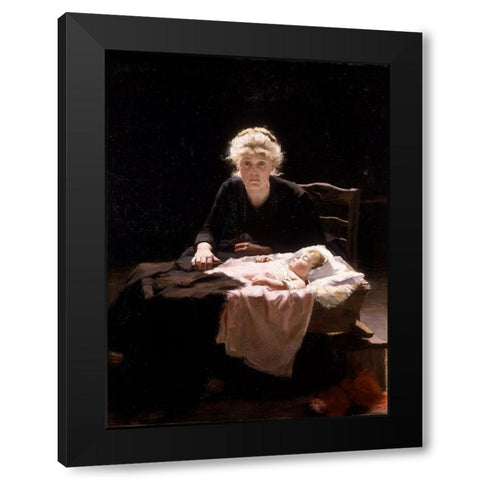 Fantine Black Modern Wood Framed Art Print by Hall, Margaret Bernadine