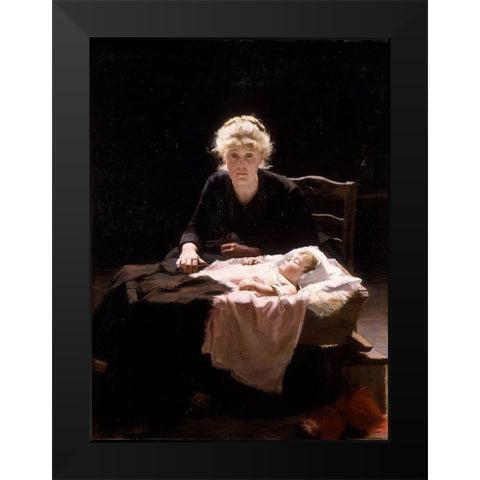 Fantine Black Modern Wood Framed Art Print by Hall, Margaret Bernadine