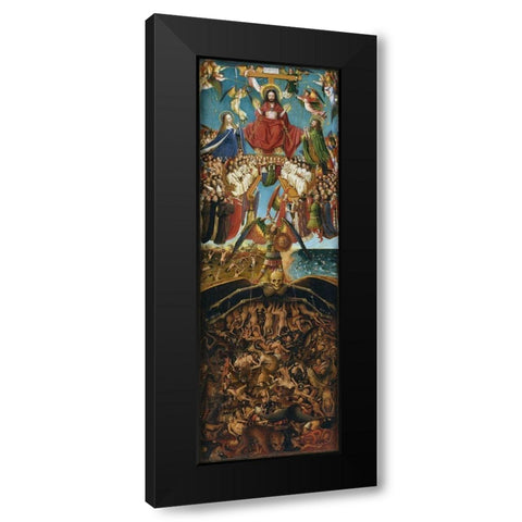 Crucifixion and Last Judgement diptych, right panel Black Modern Wood Framed Art Print with Double Matting by van Eyck, Jan