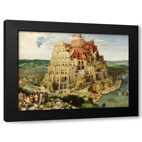 The Tower of Babel Black Modern Wood Framed Art Print by Bruegel the Elder, Pieter