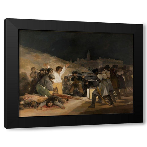 The Third of May 1808 Black Modern Wood Framed Art Print with Double Matting by Valazquez, Diego