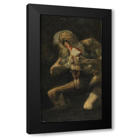 Saturn Devouring His Son Black Modern Wood Framed Art Print with Double Matting by Valazquez, Diego