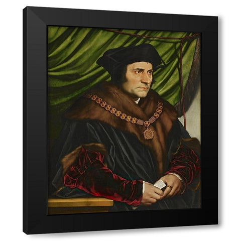 Portrait of Sir Thomas More Black Modern Wood Framed Art Print by Holbein the Younger, Hans