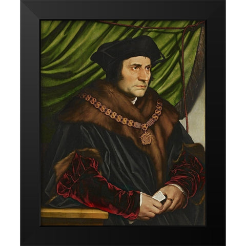 Portrait of Sir Thomas More Black Modern Wood Framed Art Print by Holbein the Younger, Hans