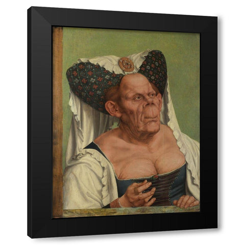 The Ugly Duchess Black Modern Wood Framed Art Print by Matsys, Quentin