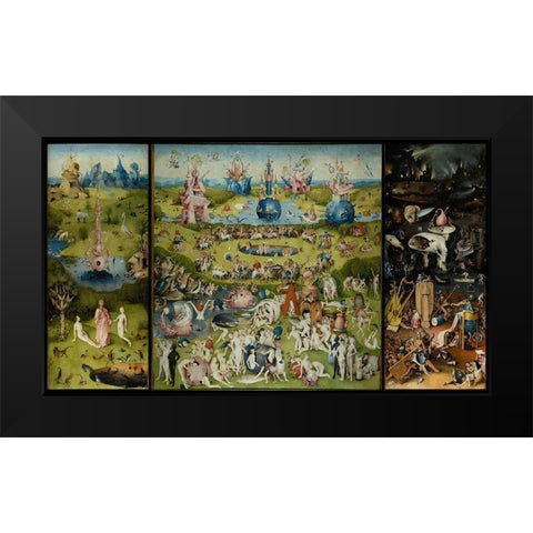 The Garden of Earthly Delights Black Modern Wood Framed Art Print by Bosch, Hieronymus
