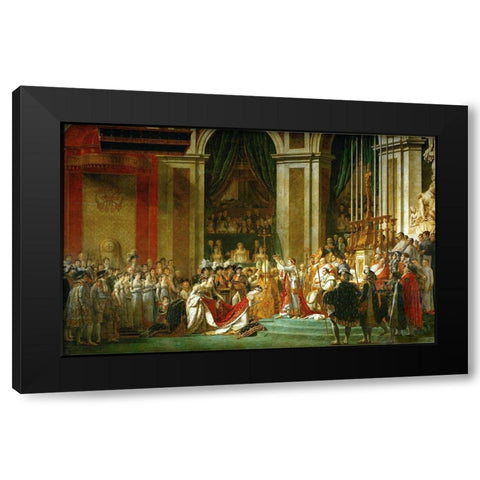 The Coronation of Napoleon Black Modern Wood Framed Art Print with Double Matting by David, Jacques-Louis