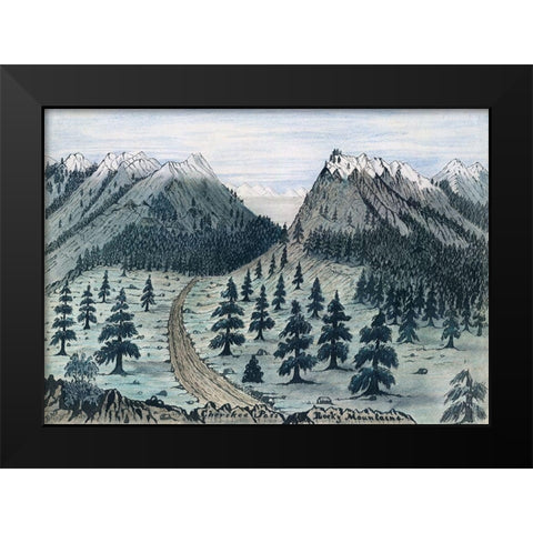 Cherokee Trail Black Modern Wood Framed Art Print by Jenks, Daniel A