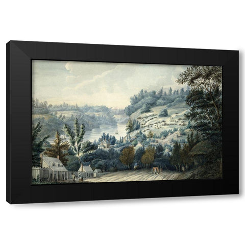 Queenstown, Upper Canada on the Niagara Black Modern Wood Framed Art Print with Double Matting by Walsh, Edward