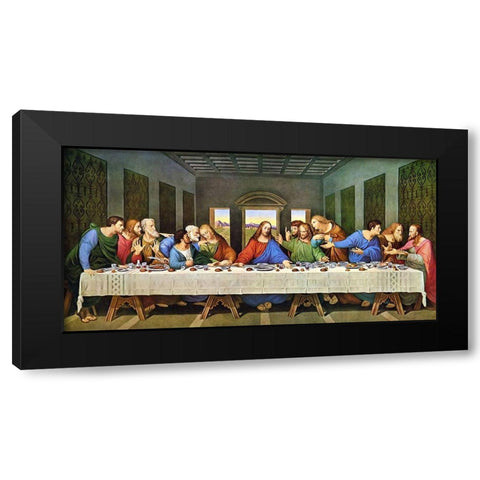 The Last Supper Original Black Modern Wood Framed Art Print with Double Matting by da Vinci, Leonardo