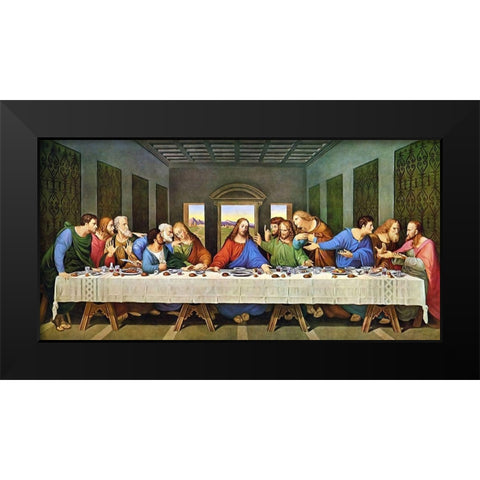 The Last Supper Original Black Modern Wood Framed Art Print by da Vinci, Leonardo