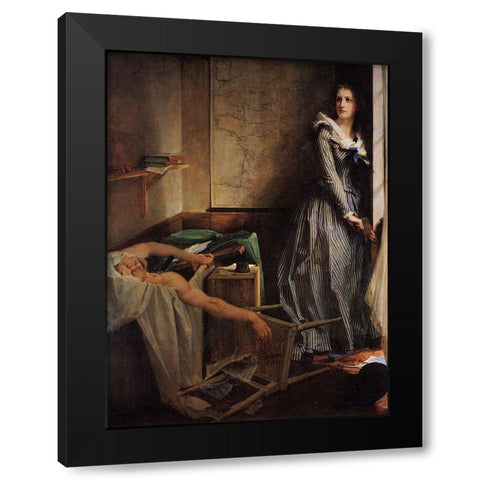 Charlotte Corday Black Modern Wood Framed Art Print by Baudry, Paul-Jacques-Aime