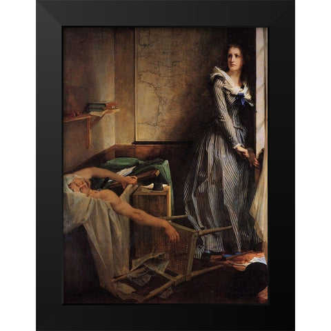Charlotte Corday Black Modern Wood Framed Art Print by Baudry, Paul-Jacques-Aime