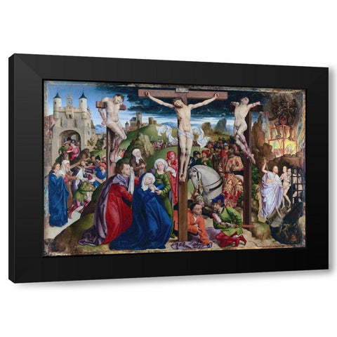 The Crucifixion Black Modern Wood Framed Art Print with Double Matting by Dreux Bude Master