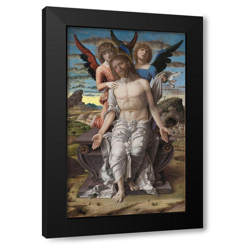Christ as the Suffering Redeemer Black Modern Wood Framed Art Print with Double Matting by Mantegna, Andrea