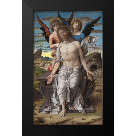 Christ as the Suffering Redeemer Black Modern Wood Framed Art Print by Mantegna, Andrea